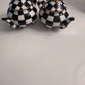 Black and White Checkered Mackenzie Childs Salt & Pepper Shaker